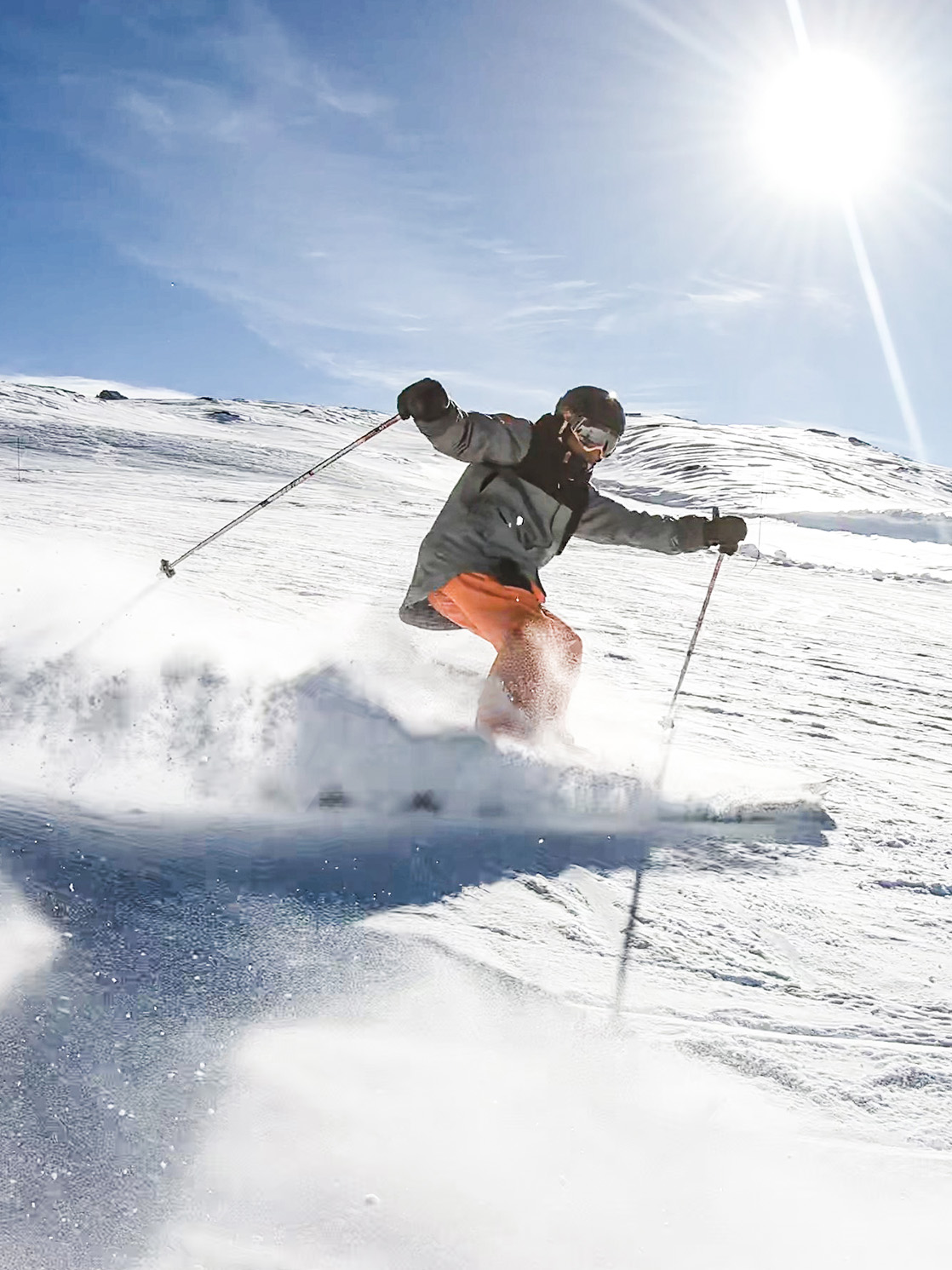man skiing