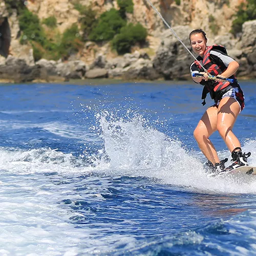 girl wakeboarding
