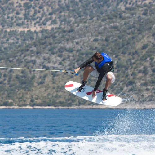 Man performing a wakeboard jump