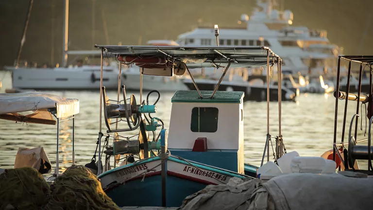 Fishing boats in the local village harbour