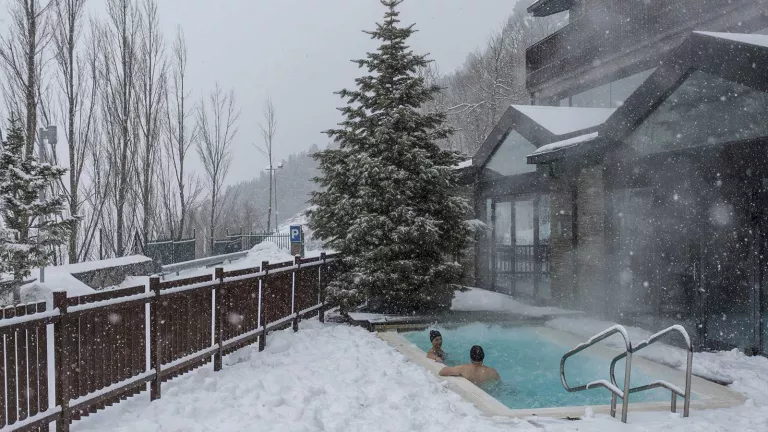 The outdoor hot tub