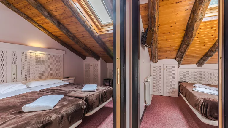 One of the two interconnecting family rooms