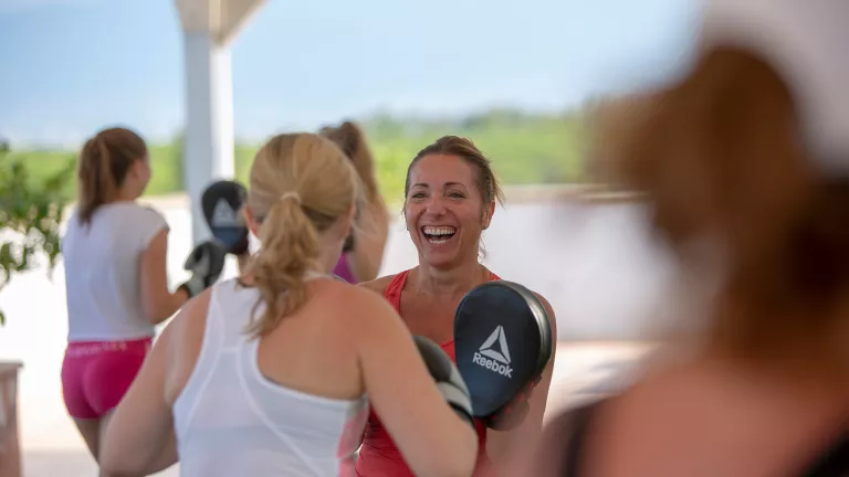 boxercise on the fitness deck