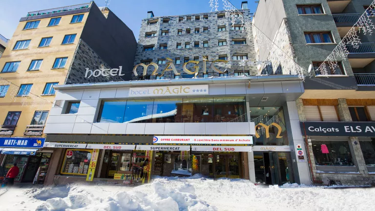 The outside of the hotel
