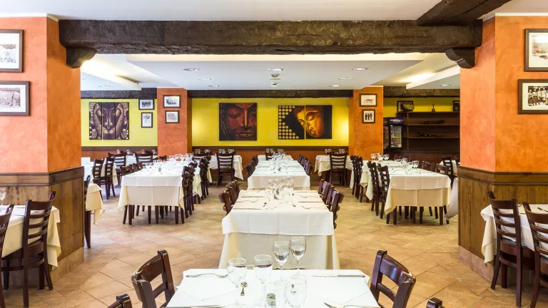 The spacious restaurant