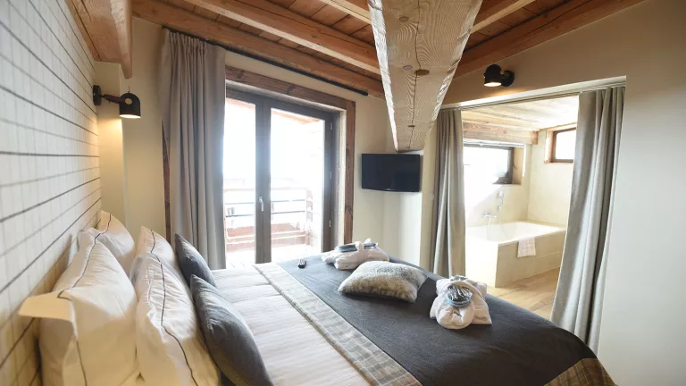 A double room in a two bedroom suite