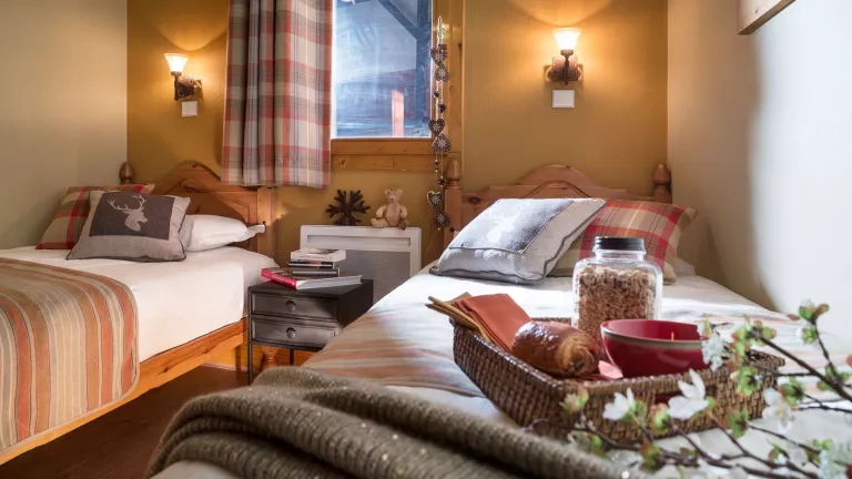 A stylish twin room