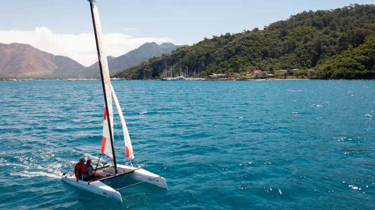 Sailing the catamarans at Neilson x Cook's Club Adakoy