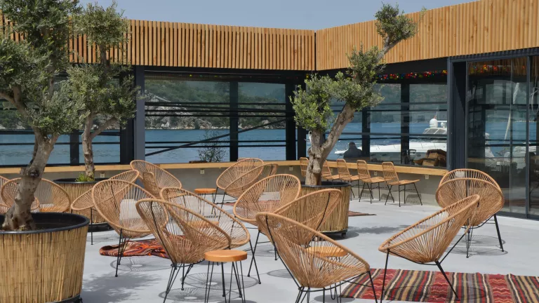 Poolside seating at Neilson x Cook's Club Adakoy