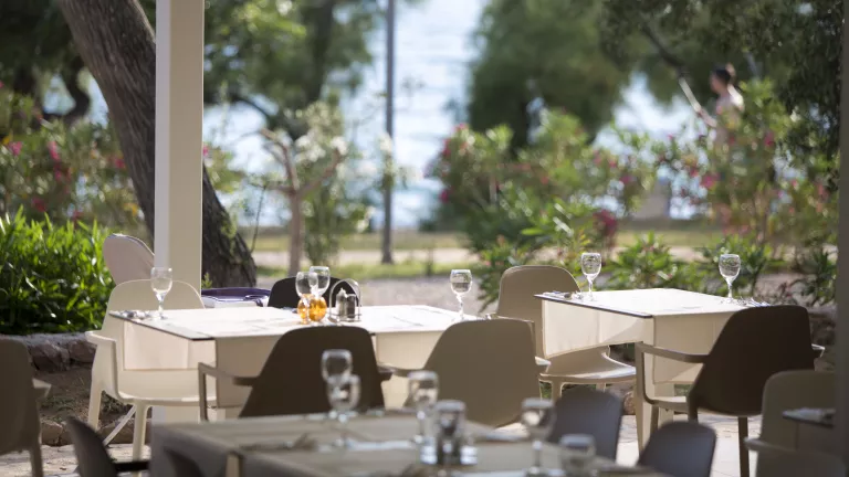 Restaurant terrace at Alana Beach Club