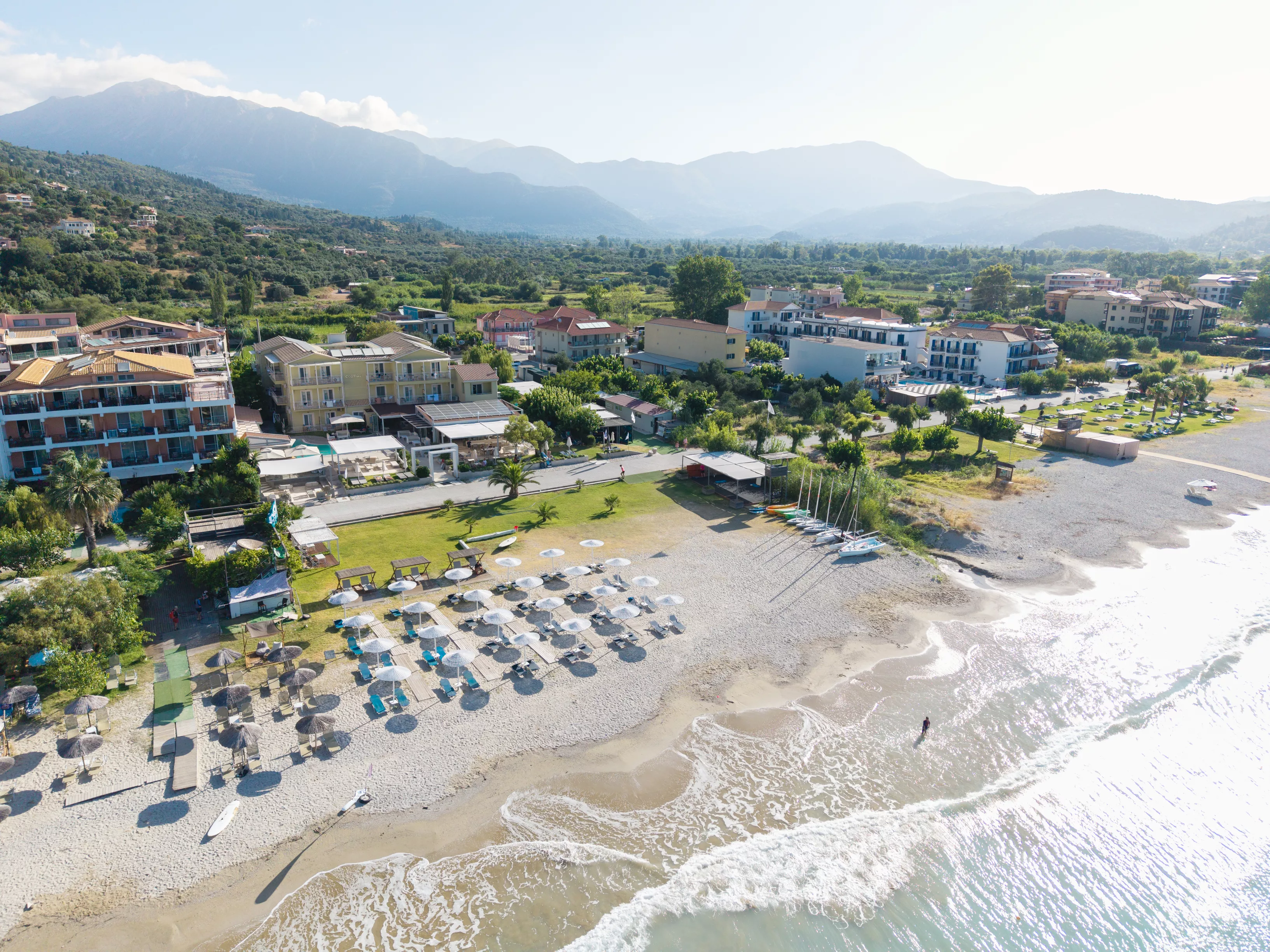 Aerial overview of Cosmos beach club