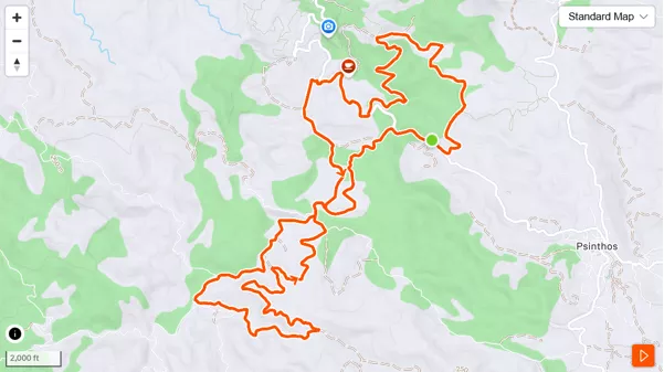 Butter Fly Valley, Kalopetra Monastery, Koutrouvelos Loop - Rhodes Mountain Biking Route