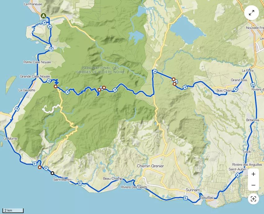Chamarel and Black River Gorges route