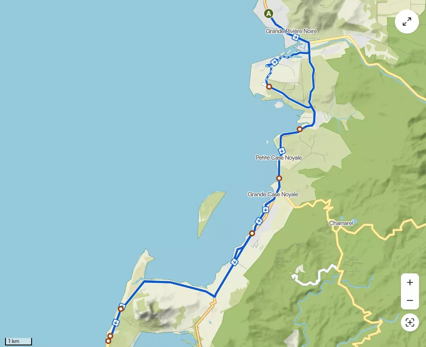 Le morning and south west coast cycling route