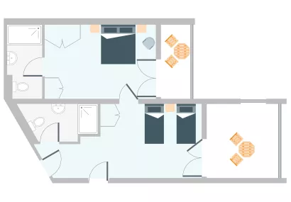 Two bedroom family room