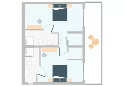 TWO INTERCONNECTING ROOMS