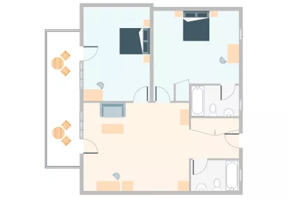 TWO BEDROOM SUITE WITH SEA VIEW