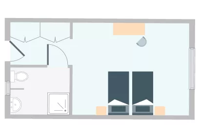TWIN ROOM - NO BALCONY