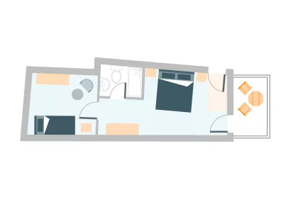 Triple room with partial sea view