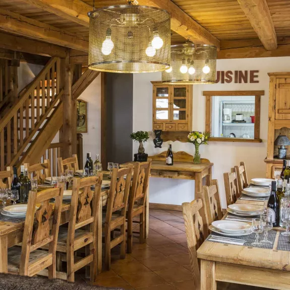 Dining in the chalet