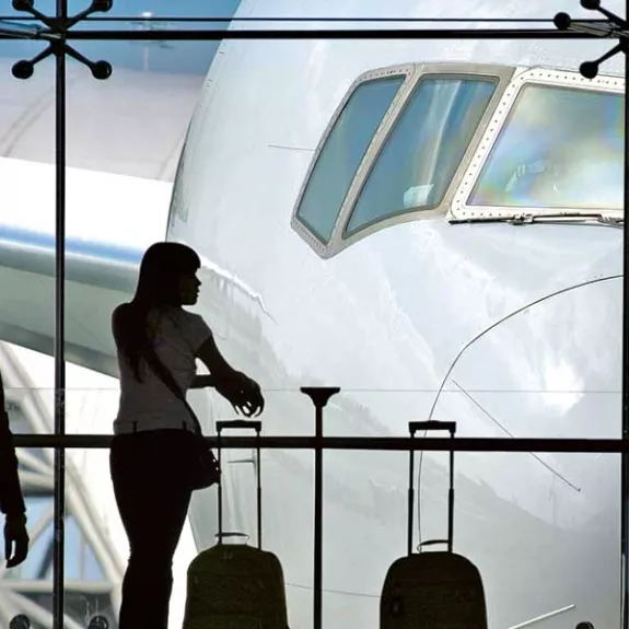 People waiting for a plane