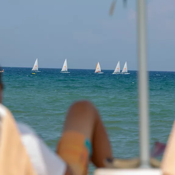 relaxing on the beach