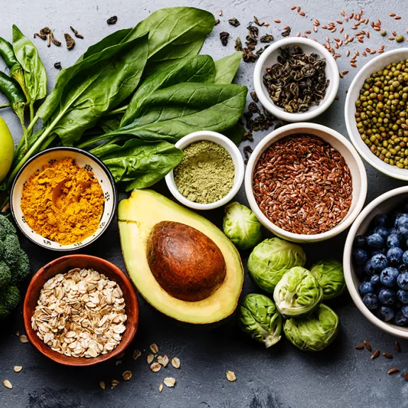 Platter of healthy foods