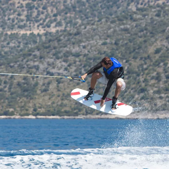 Man performing a wakeboard jump