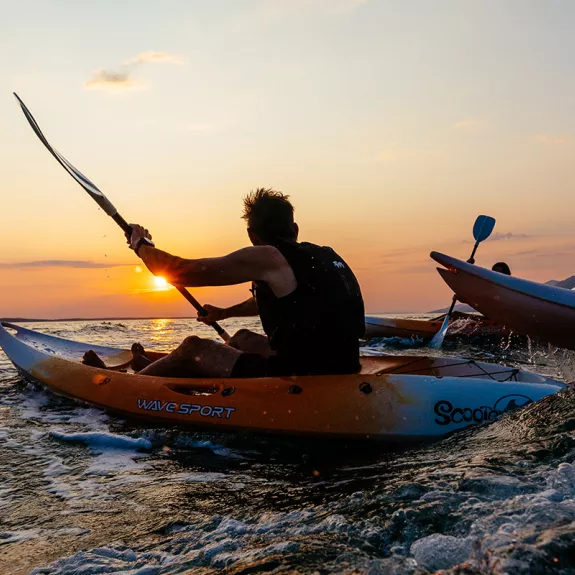 man kayaking