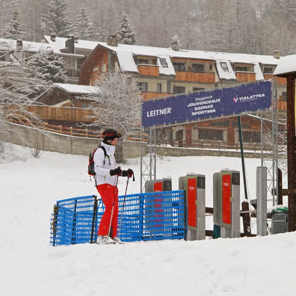 Ski from the door