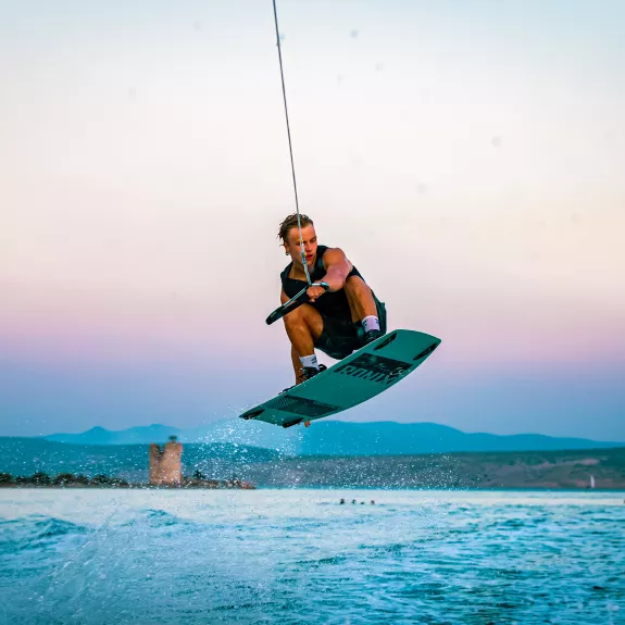Sunset wakeboarding