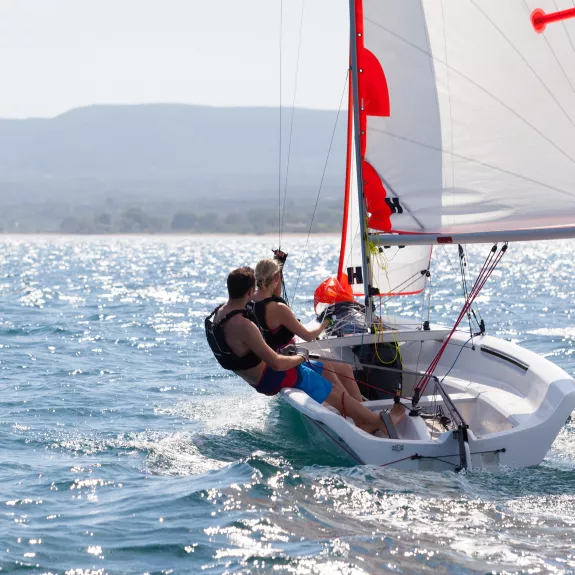 Dinghy sailing at Messini Beach Club