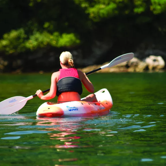 Kayaking around the bay at Neilson x Cook's Club Adakoy
