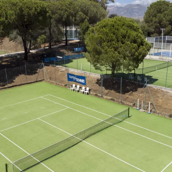 Racket sports centre with six tennis courts, two padel courts and eight pickeball courts at Neilson x Mangia's Torre del Barone