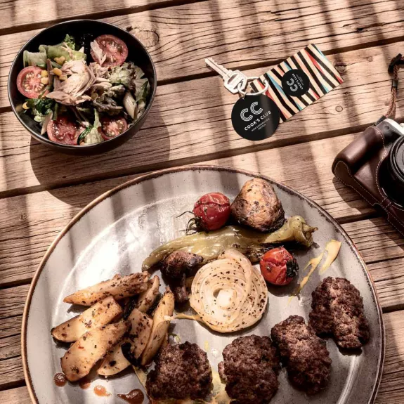 Freshly prepared food made to order from Cantina Restaurant at Neilson x Cook's Club Adakoy