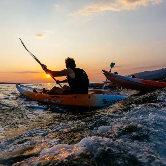 Sunset kayaking.