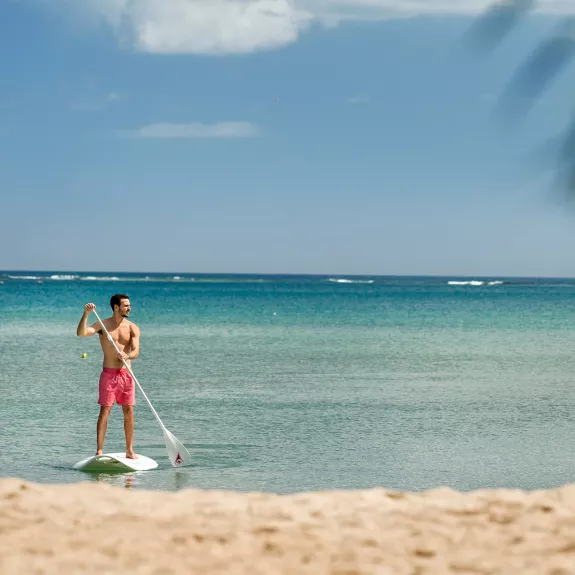 Paddle boarding in Mauritius