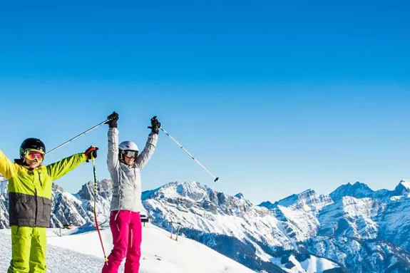 Family skiing