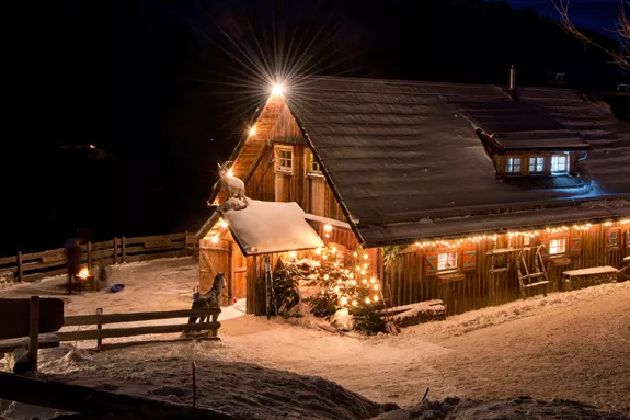 Christmas ski scene