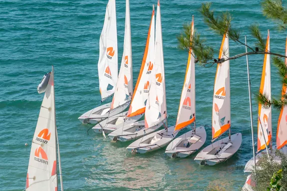 Dinghies in the water