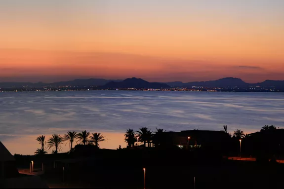 sunset views across the lagoon at Mar Menor