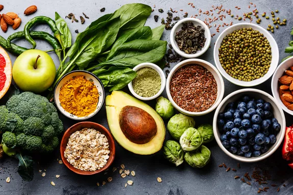 Platter of healthy foods