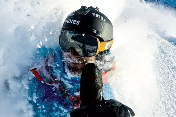 skiing in powder