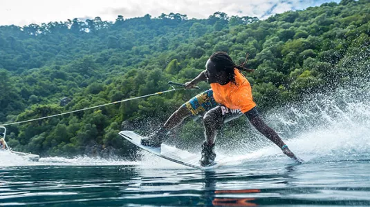 Man wakeboarding