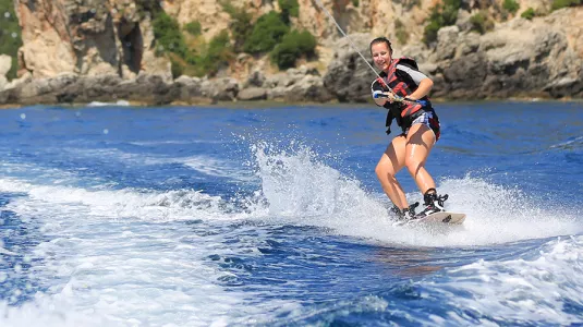 girl wakeboarding