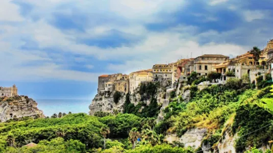 Hillside town in Calabria, Italy