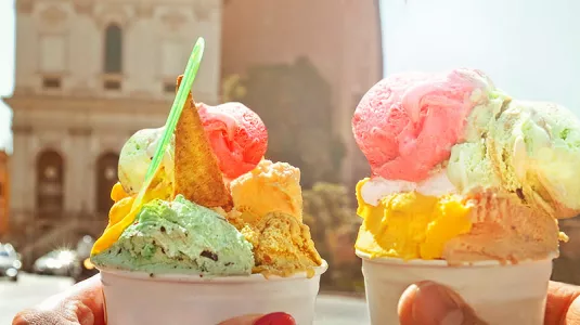 Tubs of Italian Ice cream