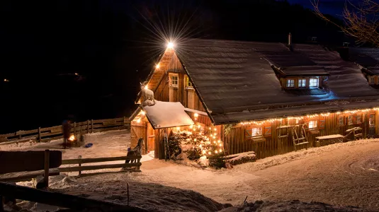 Christmas ski scene