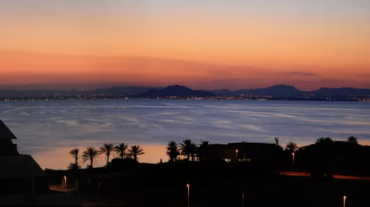 sunset views across the lagoon at Mar Menor