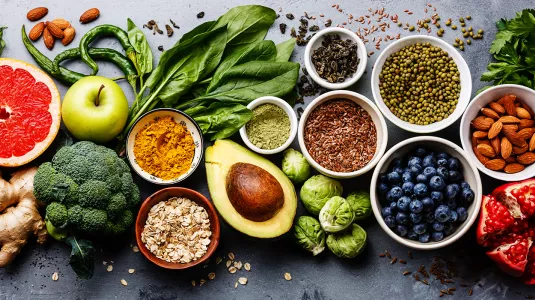 Platter of healthy foods